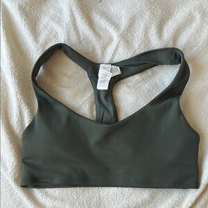 ALO Airlift Advantage Racerback Bra in Olive Green